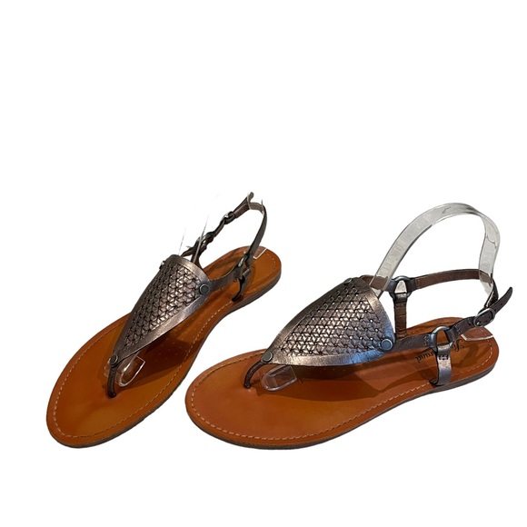 Lucky Brand Abell Triangle Leather Flat Sandals - Picture 3 of 9